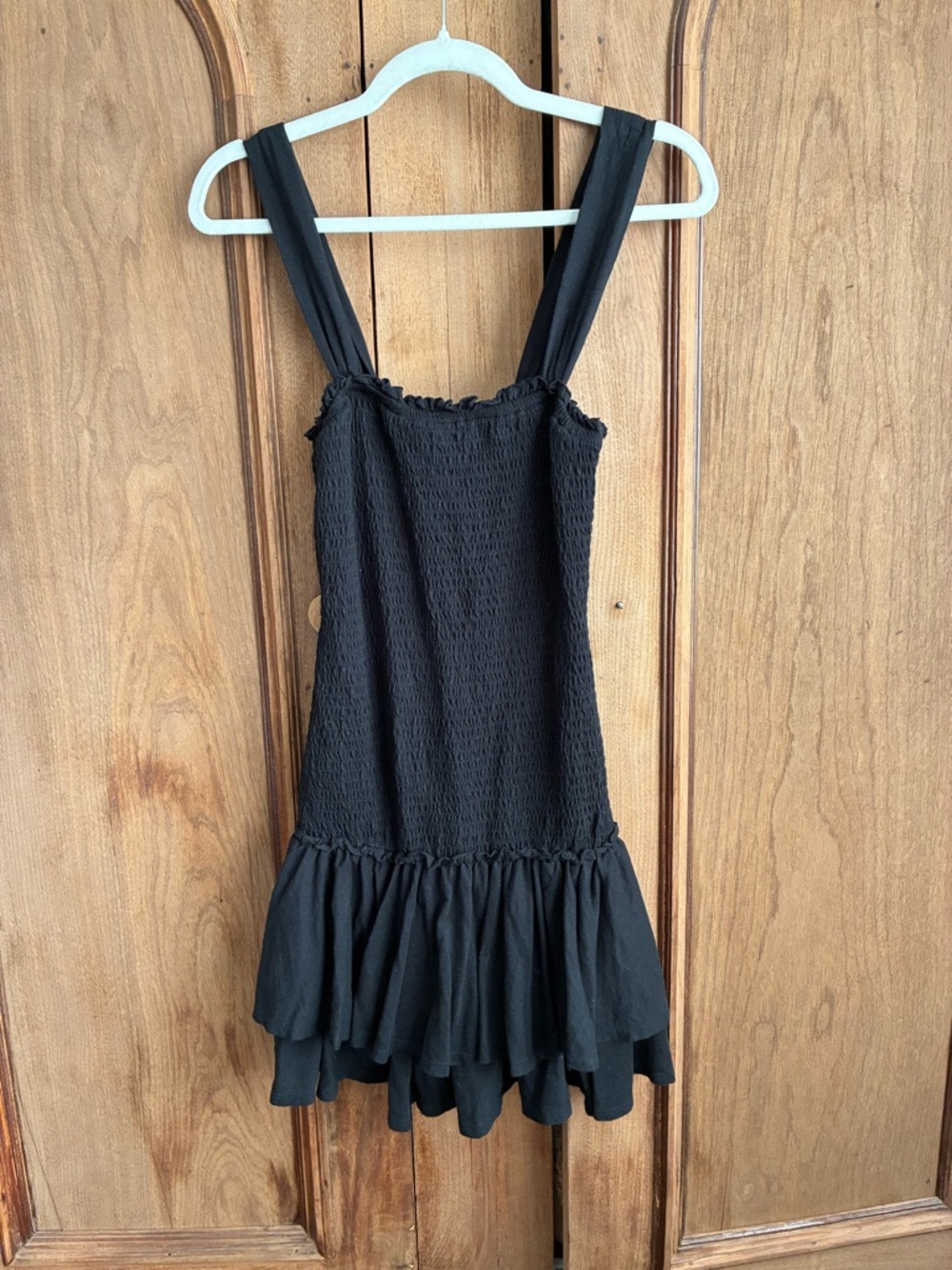 American Eagle Outfitters Black Mini Dress with Ruffle Hem